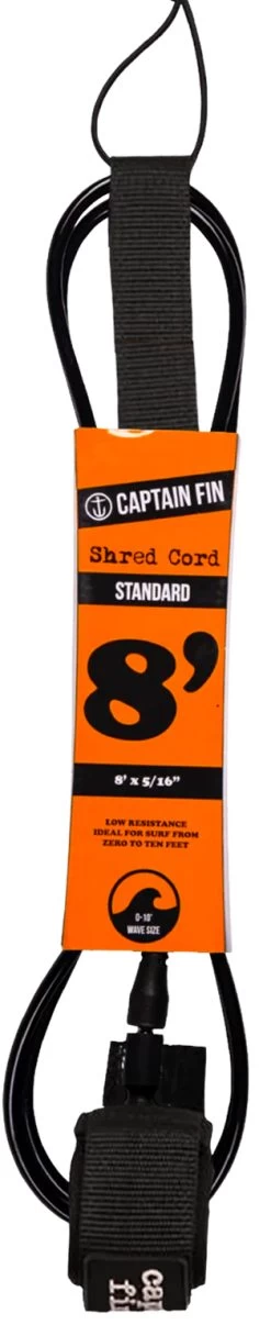 CAPTAIN FIN SHRED CORD 8' STANDARD BLACK