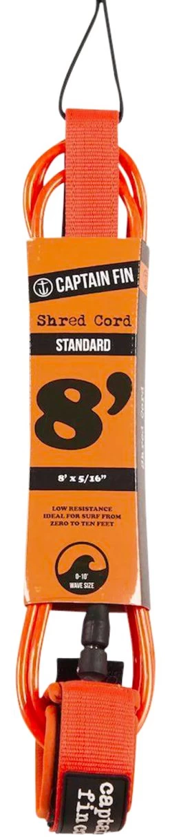CAPTAIN FIN SHRED CORD 8' STANDARD ORANGE