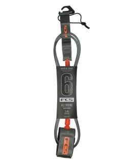 FCS ALL ROUND ESSENTIAL LEASH 6' BLACK -Freedom Wave Shop fcs leash 6 all round essential 2