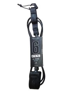FCS ALL ROUND ESSENTIAL LEASH 6' BLACK -Freedom Wave Shop fcs leash 6 all round essential black 2