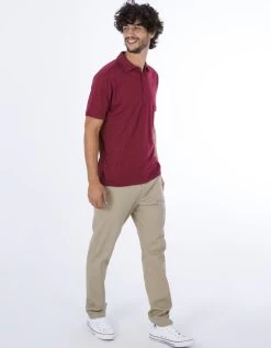 HURLEY POLO SHORT SLEEVE ACE VISTA TRUE RED HEATHER -Freedom Wave Shop hurley ace vista polo manica corta true red heather 2