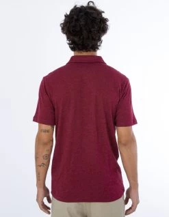 HURLEY POLO SHORT SLEEVE ACE VISTA TRUE RED HEATHER -Freedom Wave Shop hurley ace vista polo manica corta true red heather 3