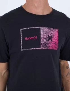 HURLEY EVERYDAY HALFER GRADIENT TEE BLACK -Freedom Wave Shop hurley t shirt everyday halfer gradient black 1