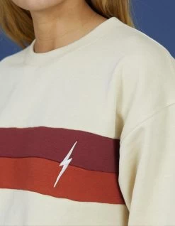 LIGHTNING BOLT BLOCK CREW FLEECE WOMAN -Freedom Wave Shop lightning bolt block crew felpa donna 2