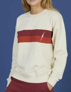 LIGHTNING BOLT BLOCK CREW FLEECE WOMAN -Freedom Wave Shop lightning bolt block crew felpa donna 3