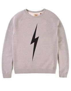 LIGHTNING BOLT FOREVER TRIBLEND FLEECE CREWNECK GREY