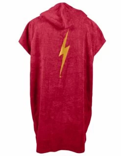 LIGHTNING BOLT RED BOLT PONCHO -Freedom Wave Shop lightning bolt poncho in spugna adulto red 2