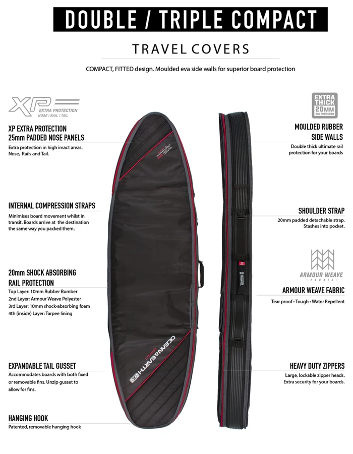 OCEAN & EARTH 6'0"-7'2'' TRIPLE COMPACT SHORTBOARD COVER - Image 7
