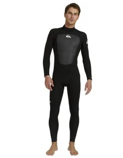 QUIKSILVER 4/3 PROLOGUE BACK ZIP WETSUIT BLACK