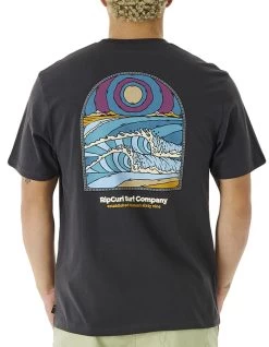 RIP CURL BLAZED AND TUBED TEE WASHED BLACK -Freedom Wave Shop rip curl blazed and tubed t shirt washed black 1