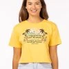 RIP CURL BRAZIALIAN SOUL CROP TEE LIGHT YELLOW