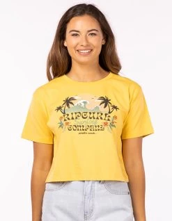 RIP CURL BRAZIALIAN SOUL CROP TEE LIGHT YELLOW