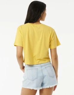 RIP CURL BRAZIALIAN SOUL CROP TEE LIGHT YELLOW -Freedom Wave Shop rip curl brazilian soul crop tee donna light yellow 3