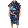 RIP CURL COMBO PRINT HOODED TOWEL BLACK BLUE