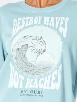 RIP CURL DESTROY WAVES CREW FLEECE -Freedom Wave Shop rip curl destroy waves felpa girocollo