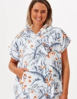 RIP CURL DIAMOND BAY HOODED TOWEL LIGHT BLUE -Freedom Wave Shop rip curl diamond bay poncho donna light blue 2
