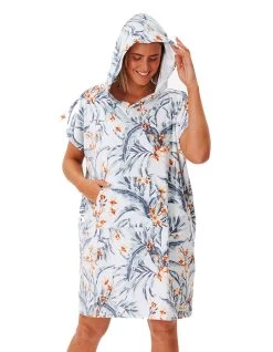 RIP CURL DIAMOND BAY HOODED TOWEL LIGHT BLUE