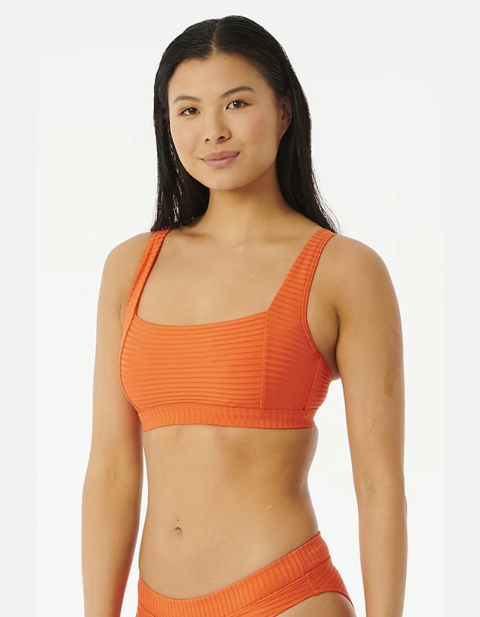 RIP CURL TOP PREMIUM SURF D CUP CROP HOT ORANGE - Image 2