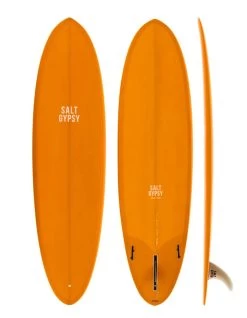 SALT GYPSY 7'4" MID TIDE PU FCSII 2+1 MUSTARD TINT