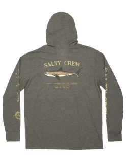 SALTY CREW BRUCE HOOD TECH TEE CHARCOAL