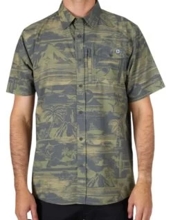 SALTY CREW CEDROS WOVEN CHARCOAL UPF40+