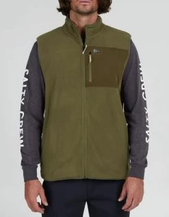 SALTY CREW EBBTIDE POLAR FLEECE VEST OLIVE