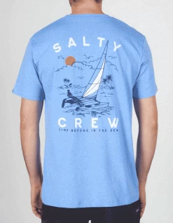 SALTY CREW SET SAIL STANDARD TEE LIGHT BLUE HEATHER