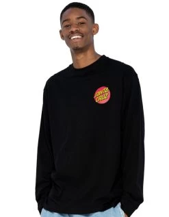 SANTA CRUZ CLASSIC DOT CHEST CREW BLACK