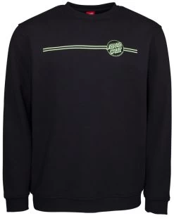 SANTA CRUZ OPUS DOT STRIPE CREW BLACK MINT -Freedom Wave Shop santa cruz opus dot stripe crew felpa mint black