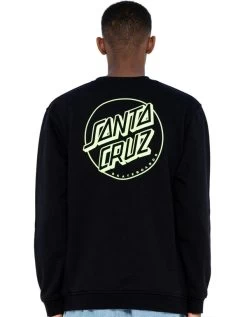 SANTA CRUZ OPUS DOT STRIPE CREW BLACK MINT -Freedom Wave Shop santa cruz opus dot stripe crew felpa mint black 4