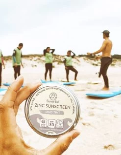 SUNTRIBE ALL NATURAL ZINC SUNSCREEN FACE & SPORT SPF30 | MUD TINT -Freedom Wave Shop suntribe solari 100 naturali zinc sunscreen viso sport spf30 original mud tint 3