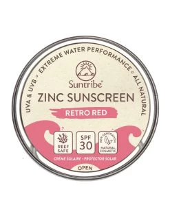 SUNTRIBE ALL NATURAL ZINC SUNSCREEN FACE & SPORT SPF30 | RETRO RED