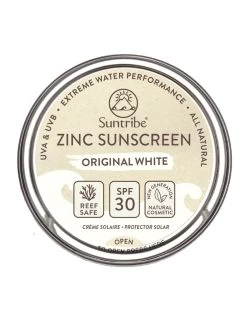 SUNTRIBE ALL NATURAL ZINC SUNSCREEN FACE & SPORT SPF30 | ORIGINAL WHITE