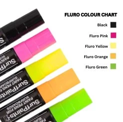 SURF PAINTS FLURO SET 15MM -Freedom Wave Shop surf paints fluro set pennarelli per personalizzare la tua tavola