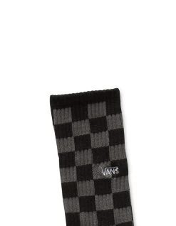 VANS CHECKERBOARD CREW SOCKS BLACK CHARCOAL -Freedom Wave Shop vans calzettoni checkerboard black charcoal 1
