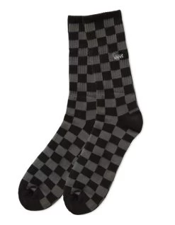 VANS CHECKERBOARD CREW SOCKS BLACK CHARCOAL