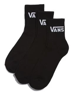 VANS CLASSIC HALF CREW SOCKS 3 PAIRS BLACK