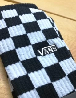 VANS CHECKERBOARD CREW II SOCKS BLACK -Freedom Wave Shop vans calzini checkerboard crew ii black
