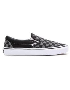 VANS CHECKERBOARD CLASSIC SLIP-ON SHOES BLACK PEWTER