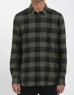 VOLCOM CADEN PLAID SHIRT BLACK -Freedom Wave Shop volcom camicia in flanella caden plaid shirt black 2