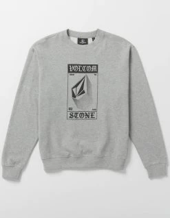 VOLCOM WATANITE SWEATSHIRT HEATHER GREY -Freedom Wave Shop volcom watanite felpa gircollo heather grey 2