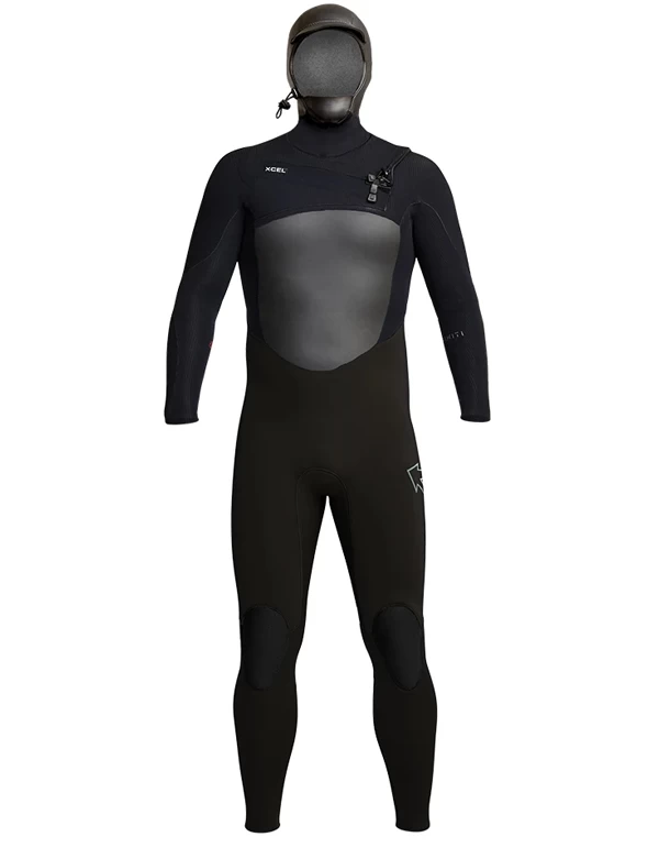 XCEL MENS INFINITI 5/4MM HOODED FULL WETSUIT BLACK